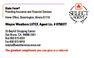 State Farm Ins., Wayne Weathers 